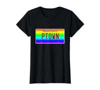 Città di Provincetown Cape cod Massachusetts LGBT Rainbow Pride Maglietta con Stampa Grafica Economica, Donna, Nero, XL