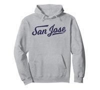 Città di San Jose California Varsity Script Silicon Valley Felpa con Cappuccio