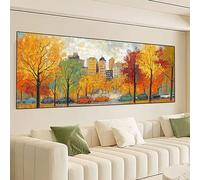 Città Diamond Painting Kit Completo, Autunno Diamond Painting Grande 100x50cm, Fai da Te 5D Diamantini Crystal Art Strass Ricamo a Punto Croce Artigianale Kit Decorazione Domestica, Regali 0R-32
