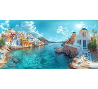 Città Dipingi con i Numeri Adulti, Dipingere con i Numeri Paesaggio Paint by Numbers Bambini Fai da te Disegno con Pennelli Pittura a Pigmento Acrilico per Decora la casa Regalo Senza Cornice 30X60CM