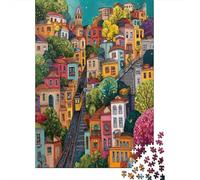 Città eccentrica1000 Pezzi Impossibili Per Adulti, Giochi, Regali, Sfide Per BambiniCase colorate, funivie70x50cm/1000pcs