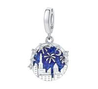 Città Fuochi D'artificio Ciondolo Fascino, Argento Placcato Fascino Braccialetto Accessorio, Compatibile con Pandora Braccialetto Neckalce, Regalo per le Donne