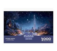 Città innevata Puzzles 1000 Pezzi Gioco Di Sfida GioGattotolo Adulti E Oltre 12 Anni Notte d’inverno Puzzle Divertimento Famiglia Sfida EduGattoiva Rilassamento Regalo Decorazione Casa 70x50cm/1000pcs