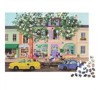 Città Luminosa Puzzle for Adulti 1000 Pezzi Materiale Riciclabile Strada Europea Anziani Puzzles Impossibile Difficile Sfidante Alleviare la Demenza Senile Activity 70x50cm/1000pcs