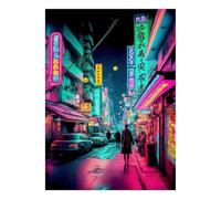 Città Notte 1000 Pezzi Mini Puzzle per Adulti | 38x26cm Cartone, Decorazione della camera, Taglio preciso, Regalo di raccolta, Formazione di concentrazione