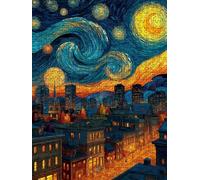 Città Notte Stelle Puzzle 3000 Pezzi, 3D Puzzle per Adulti Impegnativo, Educa Puzzles Artistico, Divertente E Stimolante Puzzles Decorativo per La Famiglia, Regalo e Decorazione Pareti FNKL6-1065