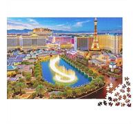 Città Notte Viale Fontana Puzzle 1000 Pezzi Gioco di Puzzle 1000 Pezzi Carta Puzzle per Adulti Relax Concentrazione Famiglia Regalo Arredo 70x50cm/1000pcs