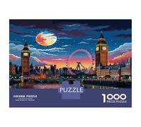 Città Orologio Puzzle 1000 Pezzi In Orizzonte città Cartone Pressato, Un Puzzle Per Gioco Edugattoivo Sfida, Ideale Per Hobby Invernale, Regalo Per Coppie 52x38cm/1000pcs