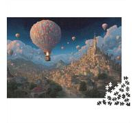 Città palloncino sogno Puzzles 1000 Pezzi In cartone Riciclato, Un Tangram Per Mindfulness, Ideale Per Decorazione Casa Design, Idea Regalo Originale 52x38cm/1000pcs