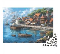 Città portuale costiera Jigsaw Puzzle 1000pcs (75x50cm) Adulti Puzzle Gioco EduGattoivo Decorazioni Per La Casa
