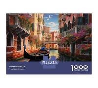 Città Riverside Rompicapo 1000 Pezzi In Canale Venezia Incastro Perfetto,Un Tangram Per Antistress Adulti,Ideale Per Per La Decompressione E La Decorazione Delle Paretianno 38x26cm/10