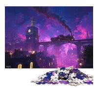 Città steampunk Jigsaw Puzzle in Legnos Per Adulti Puzzle in Legno 1000 Pezzi Decorazione Interna Unica Per Gioco Familiare Regalo Per Amore E Amico Gioco Education Stress Relief 1000pcs (75x50cm)