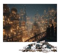 Città steampunk Puzzle in Legno 300 Pezzi Puzzle Adulto Per Gioco Familiare Regalo Per Amore E Amico Divertimento Gioco Decorazione Interna Unica Stress Relief 300pcs (40x28cm)
