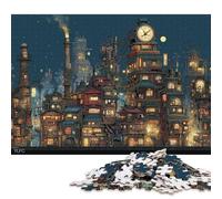 Città steampunk Puzzle in Legnos 500 Pezzi Adulto Gioco Education Decorazione Interna Unica Per Gioco Familiare Regalo Per Amore E Amico Stress Relief 500pcs (52x38cm)