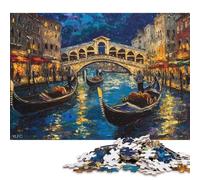 Città sull'acqua di Venezia Puzzle in Legnos 1000 Pezzi Puzzle Adulto Regalo Per Amore E Amico Gioco Education Decorazione Interna Unica Per Gioco Familiare Stress Relief 1000pcs (75x50cm)