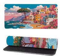 Città Tappetino Mouse 500x250x3mm, Tappetino Mouse xxl Oceano, Con Bordo di Cucitura, Accessori per Computer, Laptop Scrivania Pad Antiscivolante, Per la Decorazione Del Desktop in Ufficio MM-36