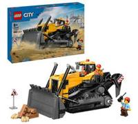 lego city - bulldozer giallo - lego 60466 3 minifigure, mattoncini aggiuntivi e segnali stradali anni 8+ 682pz