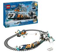 LEGO City Treno Espresso Artico degli Esploratori - Include un Treno Giocattolo Telecomandato con Spazzaneve, Gru, 30 Binari, 6 Minifigure e Funzione Caduta Massi - Regalo per Bambini da 7 Anni 60470