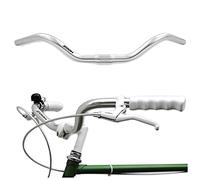City Bike Manubrio ergonomico per bicicletta da donna e da uomo, in alluminio argentato, retrò, manubrio da città, olandese, bici da uomo, cruiser, colore argento