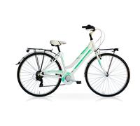 CITY BIKE SPEEDCROSS TOUWN 28 DONNA TY300 7V BIANCO TIFFANY