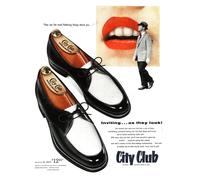 City Club Shoes Poster Retro Pubblicità Scarpe Bianco e Nero -...