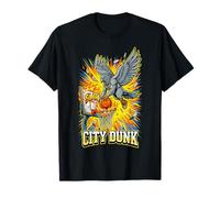 City Dunk Pigeon Basket Slam Uccello Divertente Maglietta