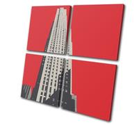 City Empire State Stencil New York MULTI TELA parete arte foto stampa