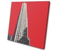 City Empire State Stencil New York SINGLE TELA parete arte foto stampa