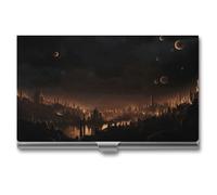 City in The Dark, custodia per biglietti da visita per donne o uomini, con chiusura a scatto, porta nome, porta carte di credito, per riunioni di lavoro