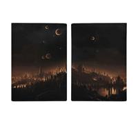 City in The Dark - Porta passaporto da viaggio con scomparti per carte di credito e carta d'imbarco, porta passaporti, carte di credito