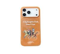 City Knights Club, custodia magnetica in pelle PC per iPhone 17 Air 16 Pro Max Brand Polo PU top antiurto posteriore TPU cover (per iPhone 15 Plus), giallo
