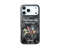 City Knights Club, custodia magnetica in pelle per iPhone 17 Air 16 Pro Max, cover posteriore in poliuretano antiurto per iPhone 15 Pro, colore nero