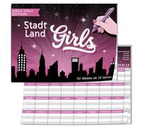 City Land Girl, come regalo per ragazze adolescenti a partire dai 10 11 12 13 14 anni, quiz gioco per la serata delle ragazze, idee regalo per 10-14 compleanno, gioco di carte junior, 50 fogli DIN A4