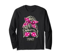 City of Sydney - Chignon per Capelli disordinati, con Motivo Occhiali da Sole Maglia a Manica