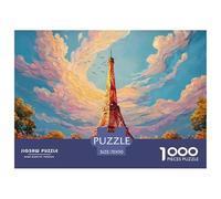 City of Utopia Features The Eiffel Tower 1000 Pezzi Carta Ecologica Puzzle Magical Urban Tower Immagini Vibranti Giocattoli Educativi Puzzle Decorazioni Per La Casa 70x50cm/1000pcs