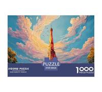 City of Utopia Features The Eiffel Tower 1000 Pezzi Cartone Robusto Puzzle Magical Urban Tower Immagini Vibranti Gioco Creativo Puzzle Per Bambini 38x26cm/1000pcs