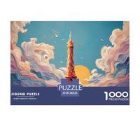 City of Utopia Features The Eiffel Tower 1000 Pezzi Cartone Robusto Puzzle Magical Urban Tower Sfida Unica Gioco Creativo Puzzle Per Adulti E Bambini 38x26cm/1000pcs