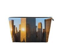 City Patten - Trousse da viaggio in pelle, impermeabile, per cosmetici