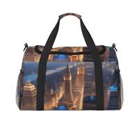 City Picture Night Print Versatility Ample Space Travel Bag Elegante borsa funzionale per attività all'aperto