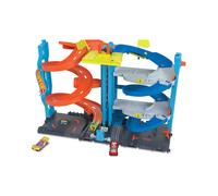 City playset con pista e 1 macchinina torre 2 in 1 da modalità corsa singola a