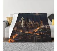 City Seattle - Coperta e copriletto, ultra morbida, in micropile, leggera, per aria condizionata, per tutte le stagioni, calda, per divano e divano, 127 x 101,6 cm