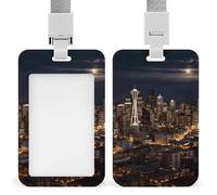 City Seattle porta badge verticale porta badge impermeabile con cordino staccabile resistente per insegnanti di fabbrica in ufficio