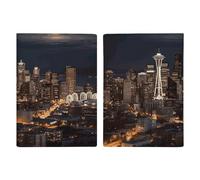 City Seattle - Porta passaporto da viaggio con scomparti per carte di credito e carta d'imbarco, porta passaporti, carte di credito