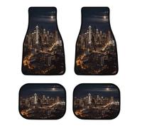 City Seattle - Set di 4 tappetini per auto, personalizzabili, antiscivolo, anteriori e posteriori, classici e universali, adatti per SUV, furgoni, berline e camion