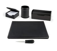 City Time - 60451 - Servizio scrittoio William - ecopelle - 5 componenti - nero - City Time - 74634 - Conf. da 1 Pz. - 60451