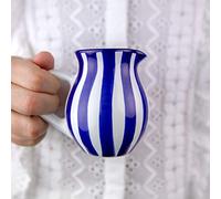 City to Cottage® Bricco del Latte Piccolo da 150ml | Lattiera in Fantasia a Righe Blu Scuro| Realizzato e Dipinto a Mano in Ceramica