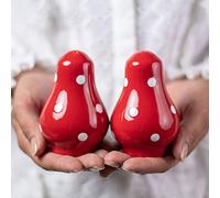 City to Cottage® Set Sale e Pepe in Ceramica | Saliera e Pepiera Realizzate e Dipinte a Mano | Fantasia con Puntini a Pois Rosso e Bianco