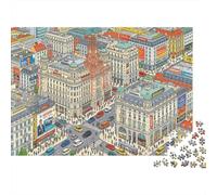 City Traffic Scene Jigsaw Puzzle 1000 Piece Materiale Riciclabile Colorful Buildings Puzzles for Elderly Relieve Senile Dementia Fun Activity Great Gift Idea 52x38cm/1000pcs