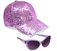 CityComfort Baseball cap e Occhiali da Sole Bambina, Cappello Baseball Bambina con UV Protezione Occhiali (Viola)