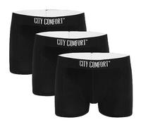 CityComfort Boxer Uomo - Mutande Pacco da 3 Taglie Forti S-4XL Intimo Ragazzo Elasticizzato Set Boxer Bamboo Comodo e Traspirante Colori Assortiti (Nero, 3XL)